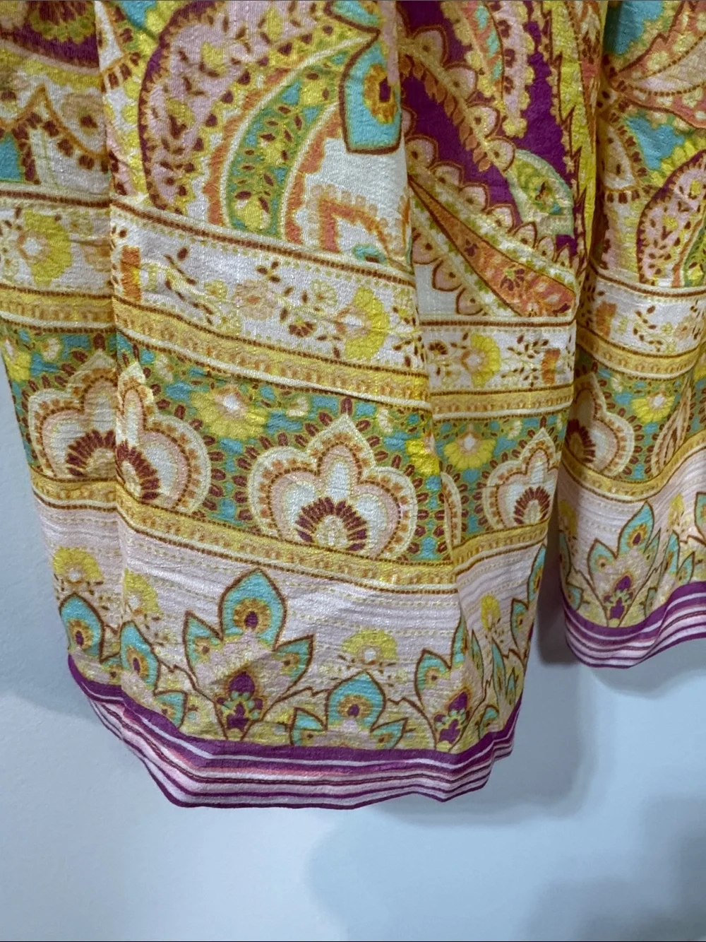 new directions Vibrant Paisley Wide-Leg Pants in Yellow, Turquoise & Pink - 1X